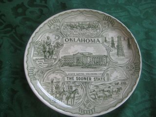 Oklahoma State Plate Vintage Souvenir Will Rogers Capital City Green 9.  25 "