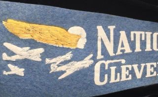 Rare 1940s? National Air Races Felt Pennant Cleveland Ohio Oh Airplane Goggles