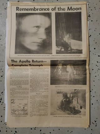 1969 Neil Armstrong MOON LANDING San Francisco Chronicle Newspaper July 25 GREAT 3