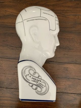 PORCELAIN/CERAMIC PHRENOLOGY 12” BUST HEAD by L.  N.  FOWLER SCIENCE OF PSYCHOLOGY 4