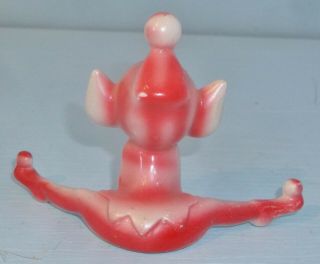 Vintage Porcelain Pixie Elf Figurine Air Brushed Pink/Red Christmas Decor 3