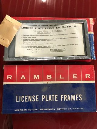 Amc Rambler Nos License Plate Cover - Very Rare Includes A Pair