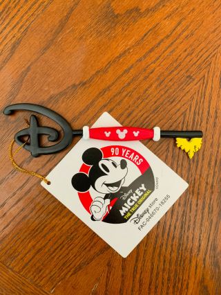 Disney Store Mickey Mouse 90th Anniversary Birthday Key - - Rare