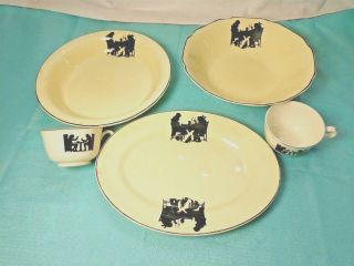 Set Of Vintage Pantry Bak - In By Ware Crooksville " Silhouette "