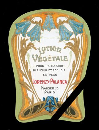 Antique Art Deco French Perfume Label Circa 1900 Vintage Lorenzy Palanca Paris