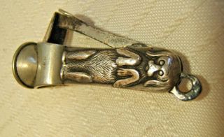 Antique Cigar Cutter With Dog Watch Fob
