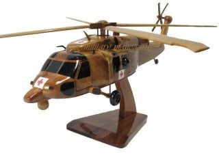 Uh - 60 Hh - 60 Hh - 60m Sar Blackhawk Dustoff Medevac Helicopter Wood Wooden Model