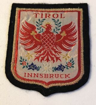 Tirol Skiing Ski Patch Vintage Austria Alps Souvenir Travel Europe Tyrol Ecusson