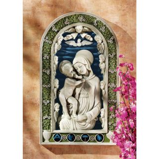Virgin Mary Mother Of Jesus Wall Sculpture Baby Angel Catholic Statue Art Gift