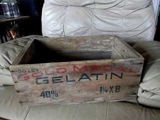 Antique Gold Medal Explosives 50 Lbs Gelatin Illinois Powder Mfg Co Wooden Box