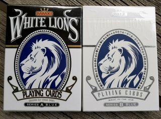 2 Decks David Blaine White Lions Playing Cards • Blue Series A & Blue Series B