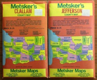 2 Vintage Maps Metsker 