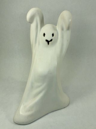 Vtg Ceramic Light Up Spooky Ghost W/ Arms Up Large 10 " Tabletop Halloween Decor