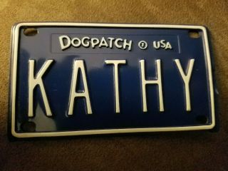 Dogpatch Usa Souvineer Name License Plate 