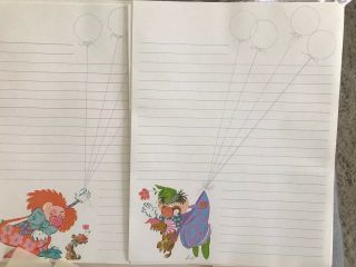 Vtg Current Stationery Fold a Note Clown Balloon Snoopy Peanuts Christmas Valent 4