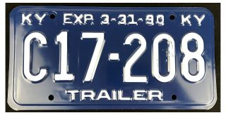 Kentucky 1990 Trailer License Plate C17 - 208