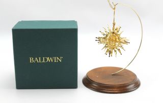Baldwin 2 " Gold Sunburst Snowflake Christmas Ornament