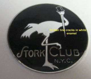 Stork Club Night CLUB NYC auto car radiator grill license CRACKED USA 2