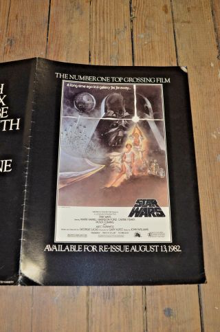 REVENGE OF THE JEDI 1982 Trade Insert promo poster STAR WARS 4