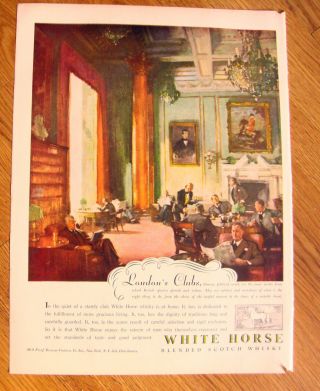 1947 York Central Railroad Ad Pacemaker 1947 White Horse Whiskey Ad London