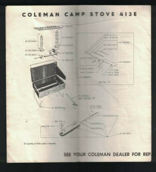 Coleman Instant Lighting Model 413E Two Burner Camp Stove Operation Instructions 2