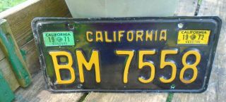 1971 - 1972 California BLACK GOLD License Plate,  Tag 2