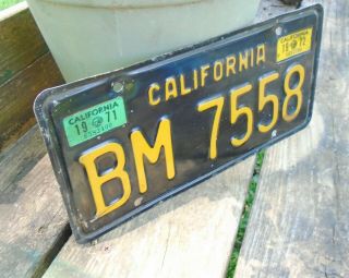 1971 - 1972 California BLACK GOLD License Plate,  Tag 3