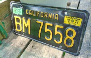 1971 - 1972 California BLACK GOLD License Plate,  Tag 4