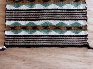 Auth.  Native American Indian Navajo Mini Crystal Pattern Wool Rug by Matilda Bia 2