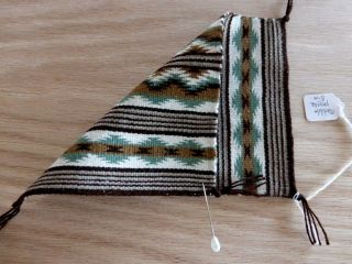 Auth.  Native American Indian Navajo Mini Crystal Pattern Wool Rug by Matilda Bia 3