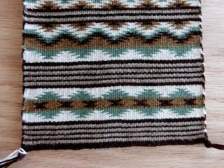 Auth.  Native American Indian Navajo Mini Crystal Pattern Wool Rug by Matilda Bia 4