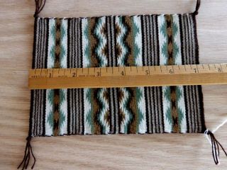 Auth.  Native American Indian Navajo Mini Crystal Pattern Wool Rug by Matilda Bia 5