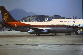 1986 Hong Kong Photo Slide Dragonair B - 737 Vr - Hyk Kai Tak Hkg