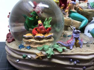 Disney Store Little Mermaid Snow Globe Symphony Under the Sea Music Box 4