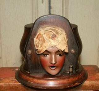 Antique Vtg Kindel & Graham Novelty Gypsy Girl Cigarette Dispenser