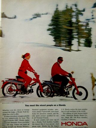 1964 Honda Trail Machines Print Ad 8.  5 X 11 "
