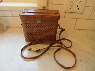 Vintage 1958 Columbia Cbs Am Transistor Radio Model Tr - 1000 In Leather Case
