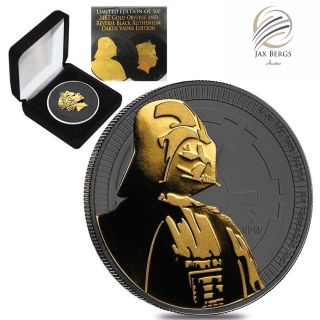 2017 1 Oz Niue Silver $2 Star Wars Darth Vader Black Ruthenium (w/box &)