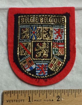 Belgique Belgie Belgium Belgian Lion Crest Coat Of Arms Patch Badge Shield