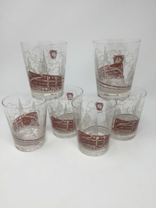 Prr 4902 Pennsylvania Railroad Tumbler Glasses Set Of 6 Glassware Collectibles