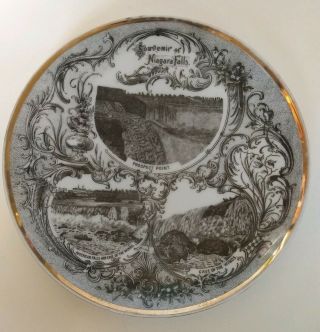 Niagara Falls Souvenir Plate Victoria Carlsbad Austria Porcelain China