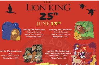 Disney Parks The Lion King 25th Anniversary Full Set Of 4 Le 4000 Pins
