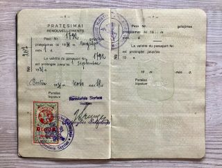 Lithuania 1929 collectible passport with German visa and revenues 5