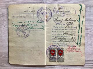 Lithuania 1929 collectible passport with German visa and revenues 6