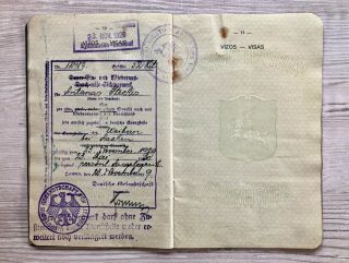 Lithuania 1929 collectible passport with German visa and revenues 7