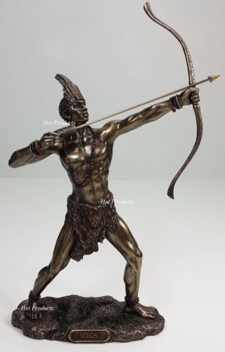 ORISHA Ochosi Oshosi Oxosi God of Hunting Yoruba African Statue Bronze Color 2