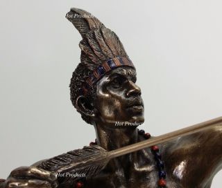 ORISHA Ochosi Oshosi Oxosi God of Hunting Yoruba African Statue Bronze Color 5