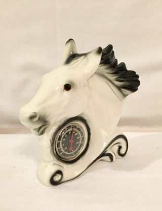 Vintage Mid Century Horse Head Ceramic Thermometer 1950’s