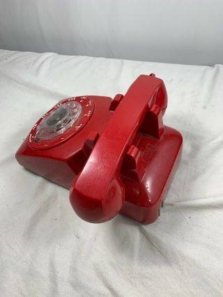 Vintage 1963 WESTERN ELECTRIC C/D 500 (10 - 63) RED Rotary Dial Desktop Telephone 5