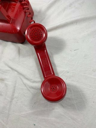 Vintage 1963 WESTERN ELECTRIC C/D 500 (10 - 63) RED Rotary Dial Desktop Telephone 7